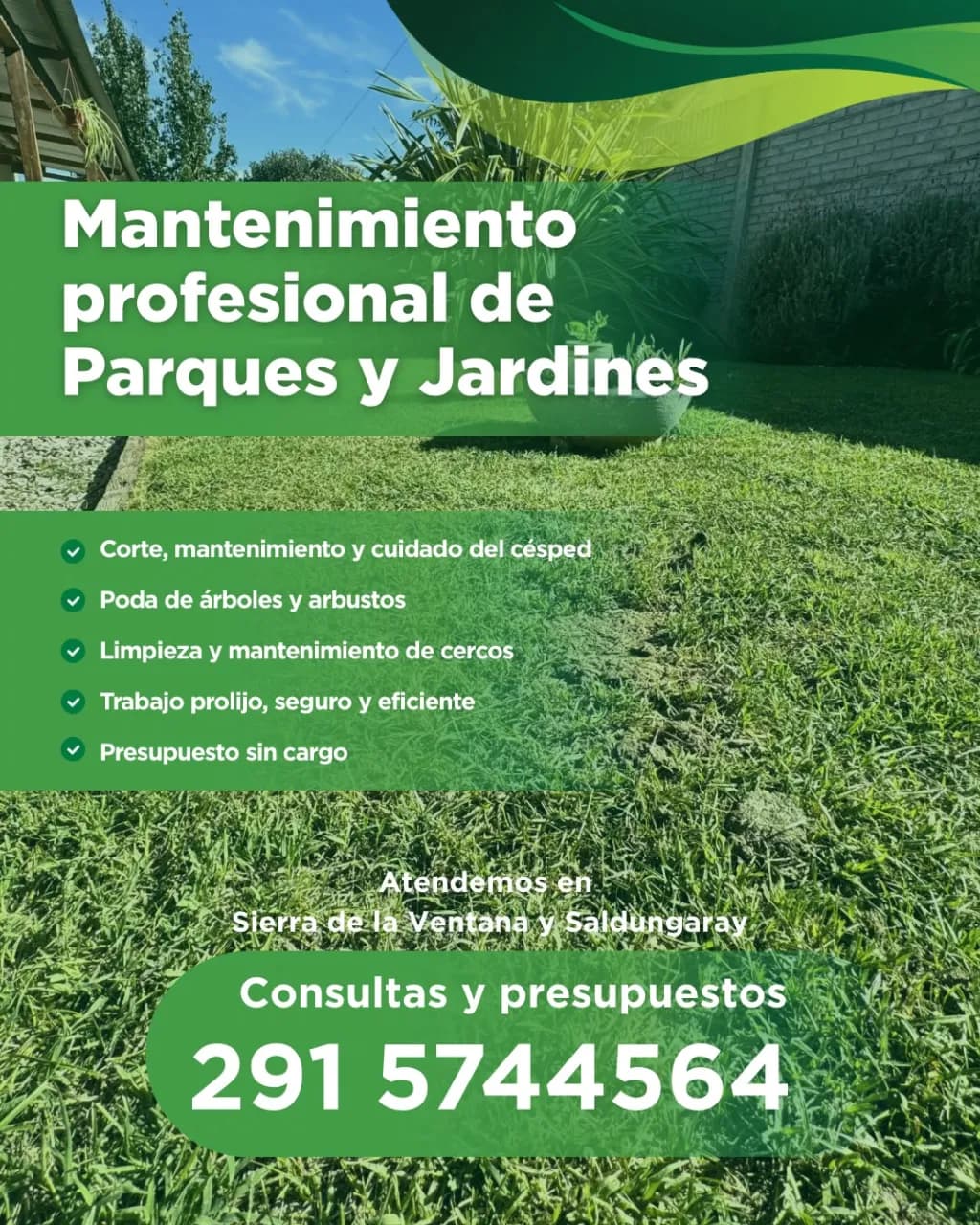 Mantenimiento general de jardines,parque,y terrenos baldíos no dudes en consultarnos!!!